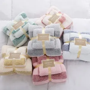 Wholesale coral fleece towel sets bath towel super absorbent bath towel gifts microfiber towel